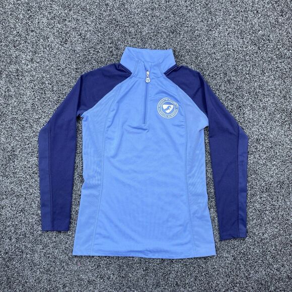 Aubrion Young Rider Team Long Sleeved Youth Quarter Zip Blue Size 11-12 Years - Picture 1 of 5